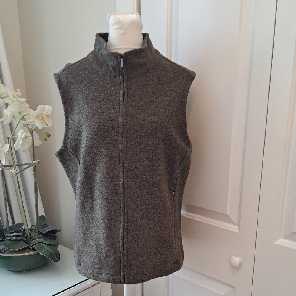 NWT IBEX Womens Carrie Heavy Dark‎ Hummus Heather Merino Wool Outdoor Vest LG